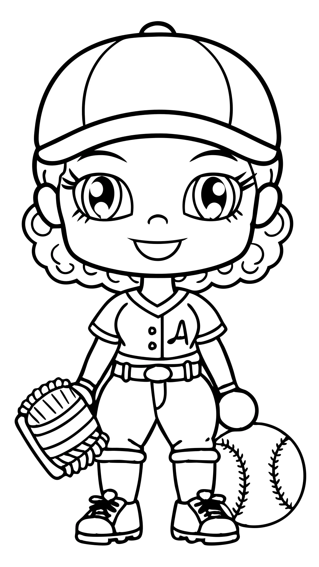 coloring pages of softball